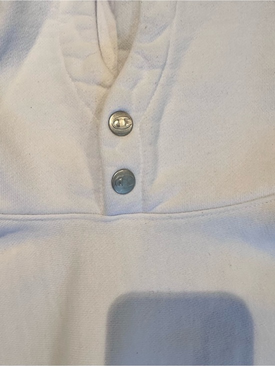Champion Tops - Champion Reverse Weave Snap Hood Hoodie White L